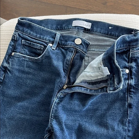 Loft high waist deconstructed hem kick crop 28/6 jeans - Picture 2 of 5